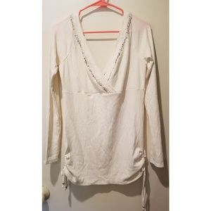 Guess long sleeve double v shirt size XL